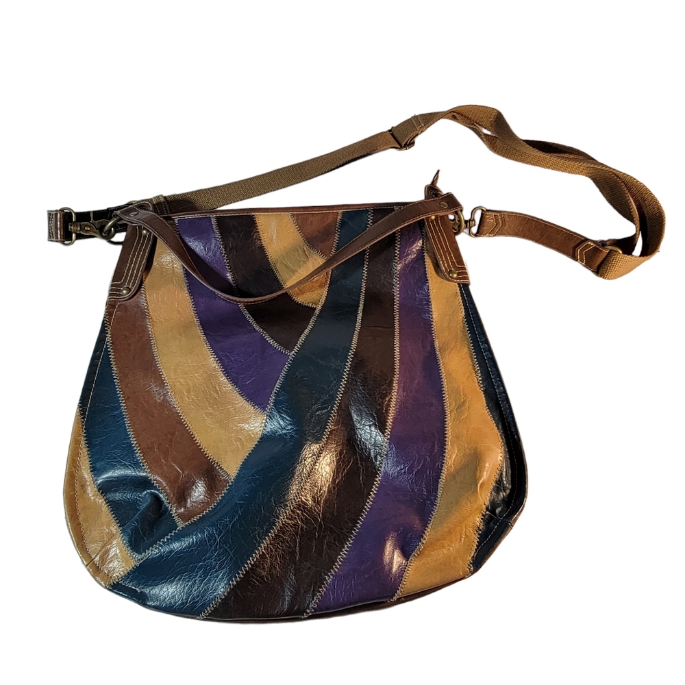DECREE Patchwork Colorblock Vintage Style Boho Crossbody Shoulder Bag Purse - Picture 14 of 16